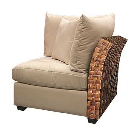 Wicker Rattan Armless Corner Chair